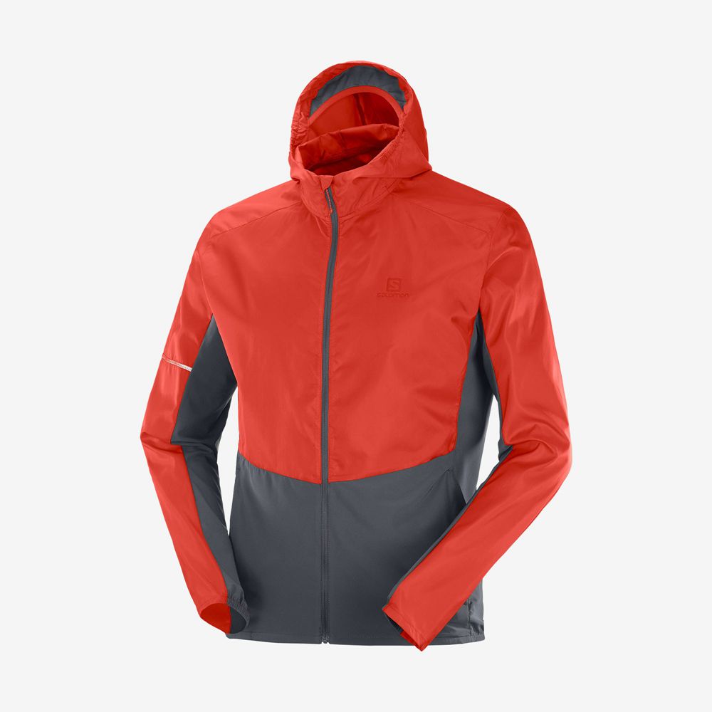 SALOMON AGILE WIND Philippines - Men's Jackets - Coral | 967820-PZG